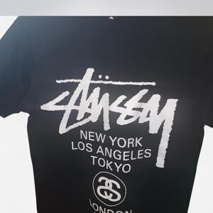 Stussy Black and White Logo Tee